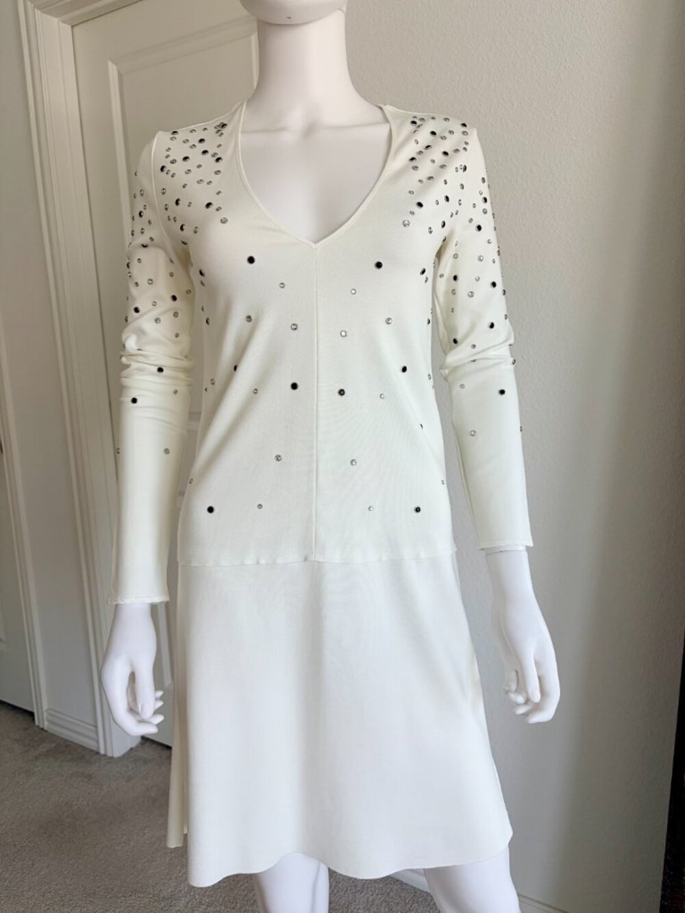 NWT Zara Dress White with Embellishments Size Medium
